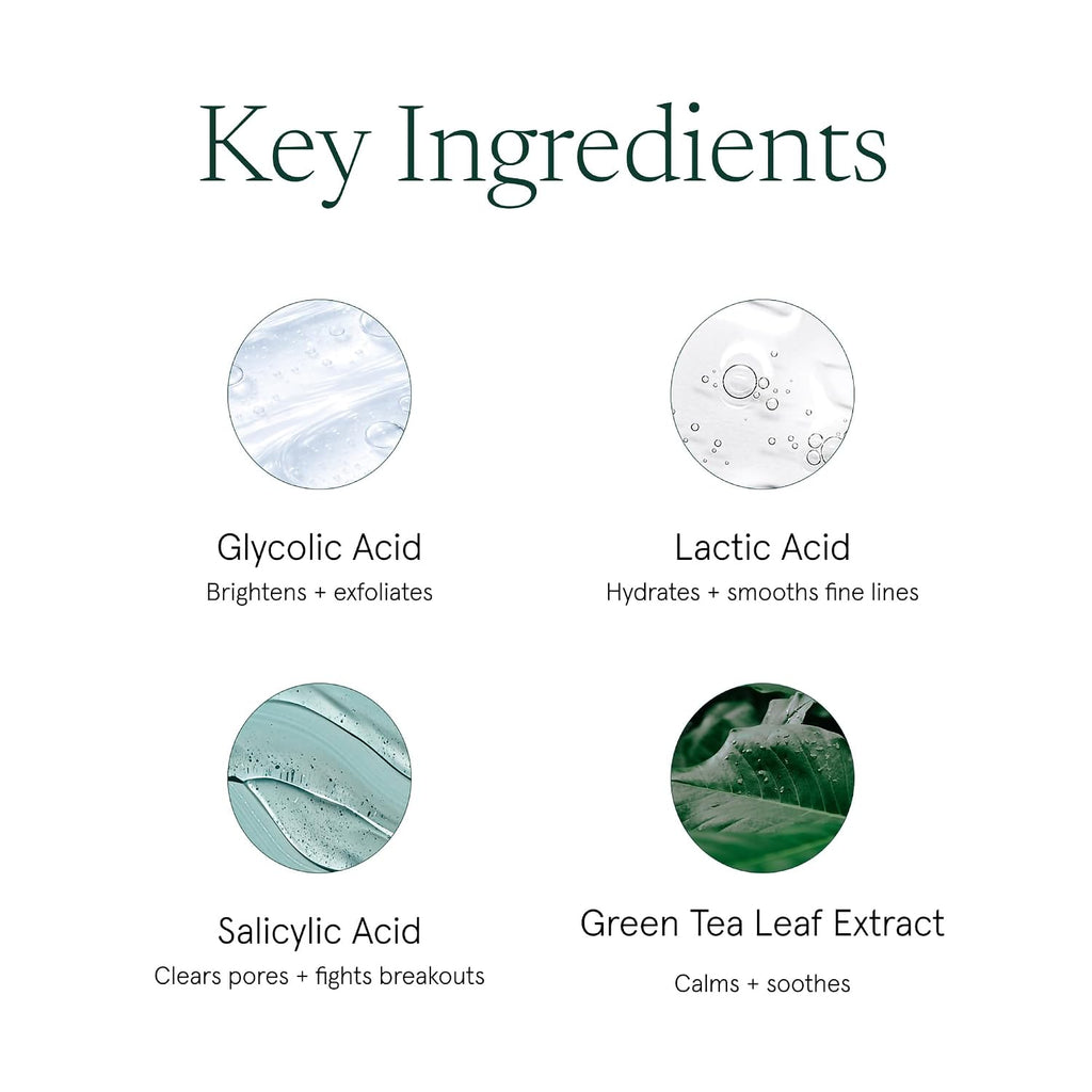Barefaced Toning and Exfoliating Pads | Glycolic and Salicylic Acid Face Wipes for Blemishes, Dark Spots, and Uneven Texture | Daily Resurfacing Peels for Clear, Glowing Skin (60 Pads)