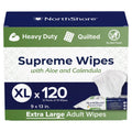 NorthShore Supreme Quilted Skin Cleansing Wipes, X-Large, 600 Count