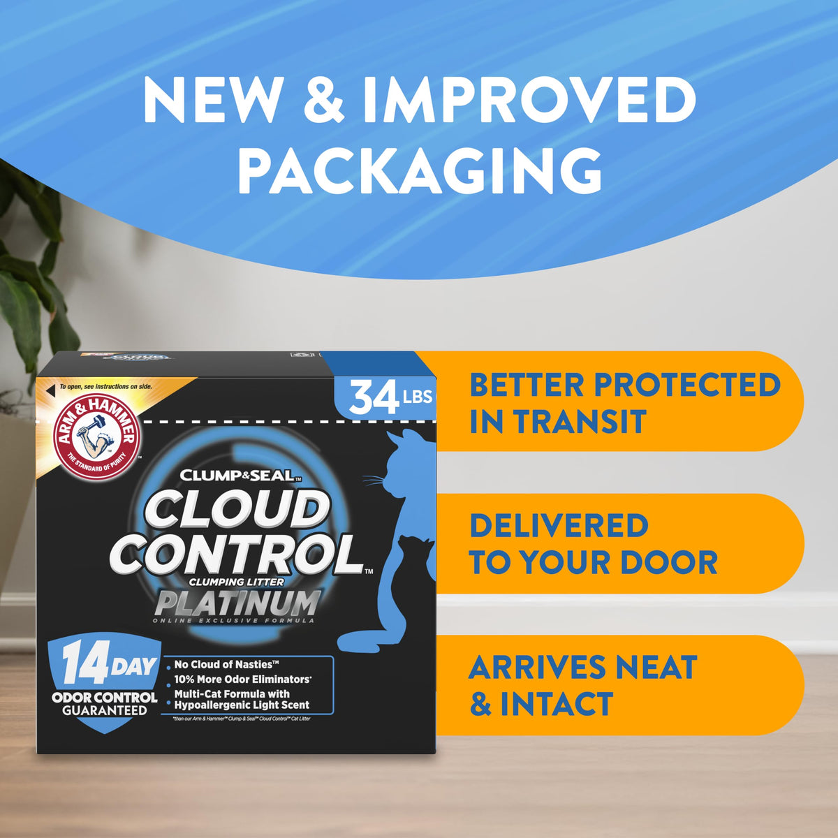 ARM & HAMMER Cloud Control Platinum Cat Litter, Multi-Cat, 37 lbs