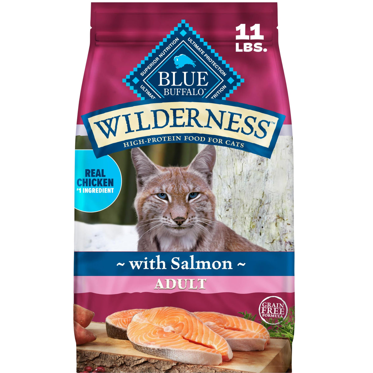 Blue Buffalo Wilderness Chicken Adult Dry Cat Food, Grain-Free, 12 lb | Real Chicken #1 Ingredient, High Protein Nutrition, Supports Immunity with Antioxidant-Rich LifeSource Bits