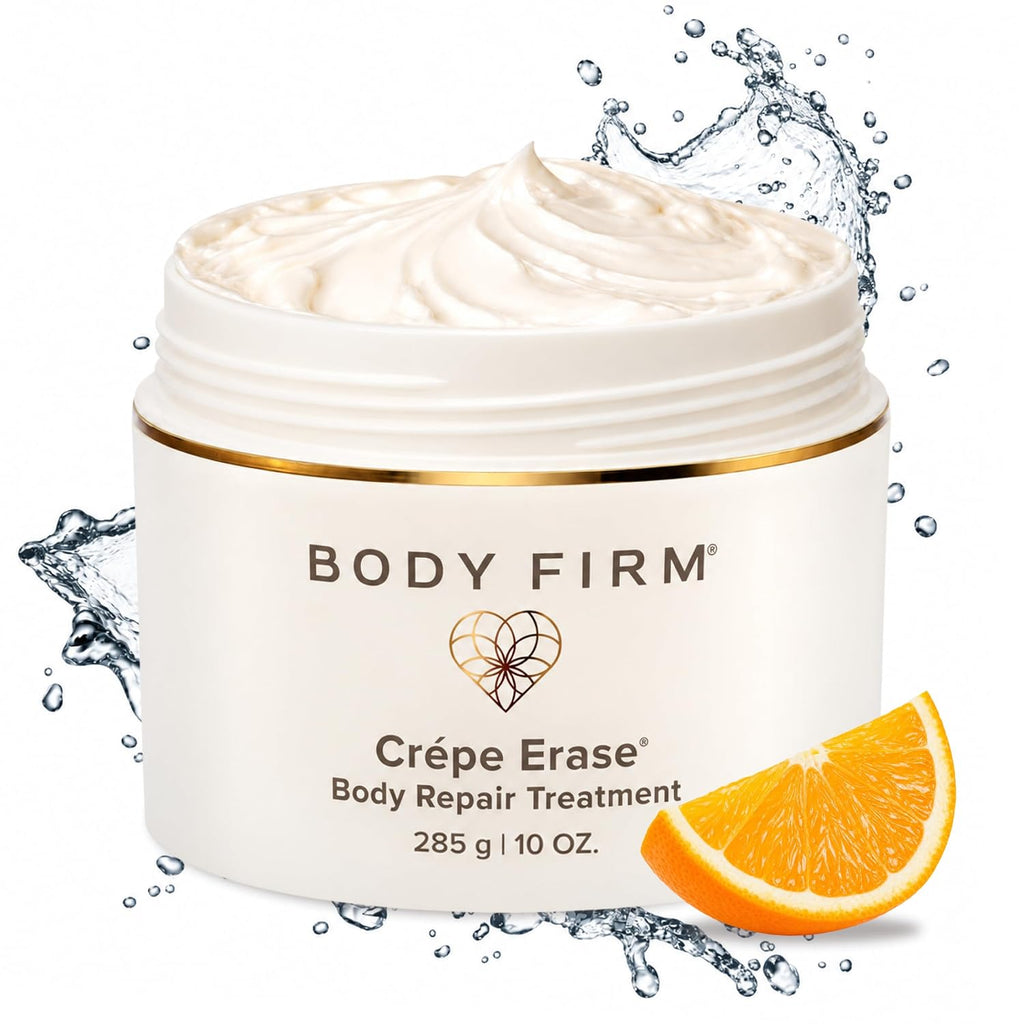 BODY FIRM Crepe Erase Body Repair Treatment, Anti-Aging Wrinkle Cream, Support Skins Natural Elastin & Collagen Production - 10oz