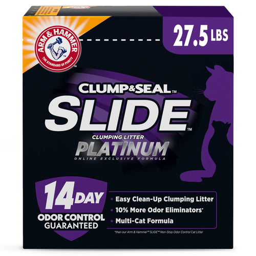 ARM & HAMMER Slide Platinum Easy Clean-Up Clumping Cat Litter, 34 lbs