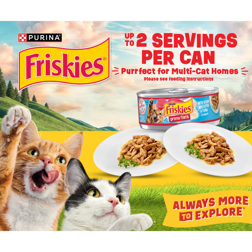 Purina Friskies Prime Filets Wet Cat Food Variety Pack, 40 × 5.5 oz