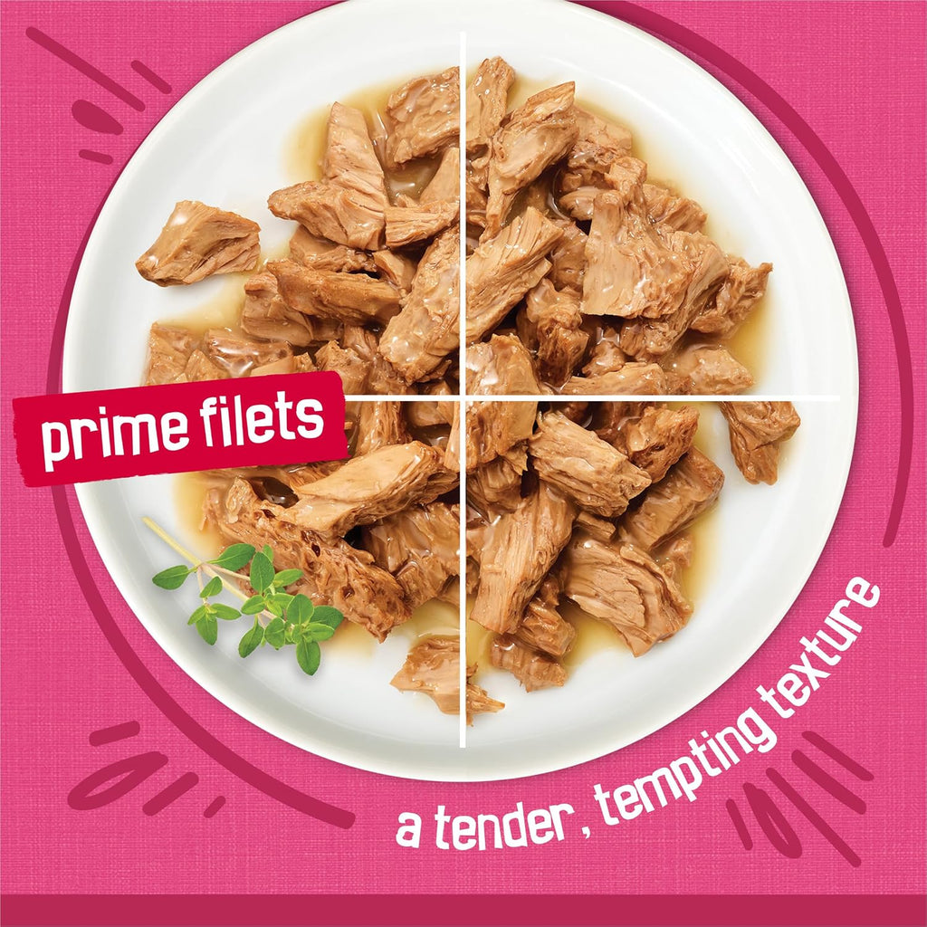 Purina Friskies Prime Filets Wet Cat Food Variety Pack, 40 × 5.5 oz